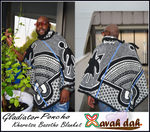 Load image into Gallery viewer, Kharetsa &quot;Gladiator&quot; Basotho Blanket Poncho/ Throw
