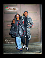 Load image into Gallery viewer, Custom Basotho Blanket - Jaguar Jackets (Kharetsa) Long Jacket
