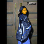 Load image into Gallery viewer, Poncho/ Throw - Gladiator - (Black &amp; White) - Basotho Blanket
