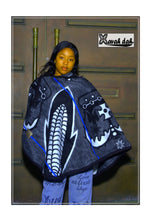 Load image into Gallery viewer, Poncho/ Throw - Gladiator - (Black &amp; White) - Basotho Blanket
