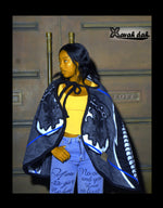 Load image into Gallery viewer, Poncho/ Throw - Gladiator - (Black &amp; White) - Basotho Blanket
