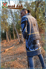 Load image into Gallery viewer, Basotho Blanket - Jaguar Long Jacket (Royal Blue)
