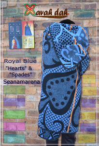 Basotho Blanket - Seanamarena - Royal Blue Hearts