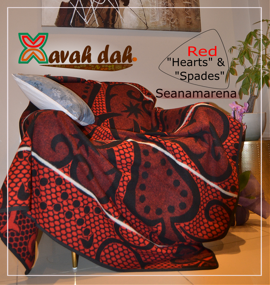 Basotho Blanket - Seanamarena - Red - Hearts