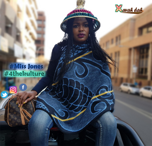 Royal Blue "Gladiator" - Khotso Basotho Blanket Poncho/Throw