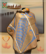 Load image into Gallery viewer, Poncho &quot;Gladiator&quot; - Orange/Sky Blue - Basotho Blanket
