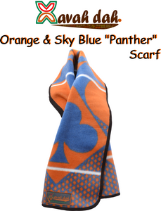 Panther Scarf -  Orange- Sky Blue