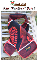 Load image into Gallery viewer, Scarf -  Red Khotso Basotho Blanket (&quot;Panther Scarf&quot;)
