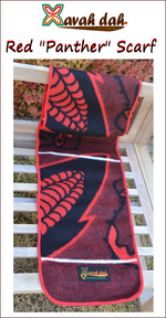 Load image into Gallery viewer, Scarf -  Red Khotso Basotho Blanket (&quot;Panther Scarf&quot;)
