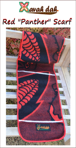 Scarf -  Red Khotso Basotho Blanket ("Panther Scarf")