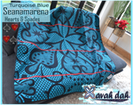 Load image into Gallery viewer, Basotho Blanket - Seanamarena (Turquoise Blue - Hearts)
