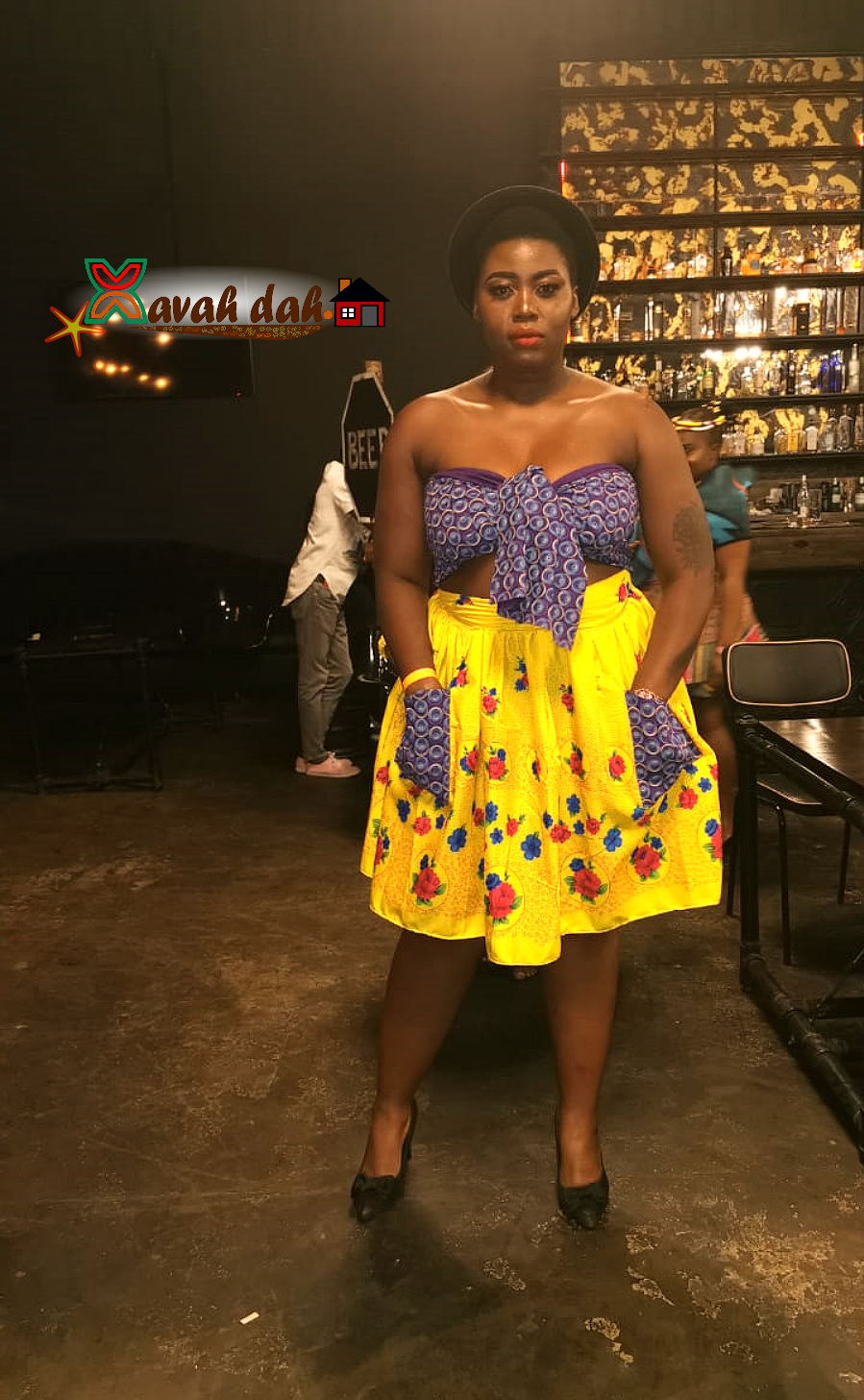 Shangani Inspired Skirt - Large - Yellow (Includes Shweshwe Wrap/Doek)